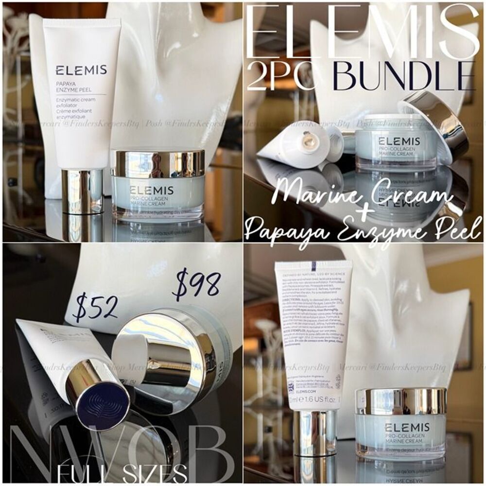 NWOB 2Pc Elemis Marine Cream + Papaya Enzyme Peel Skincare Bundle